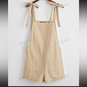 SHEIN beige romper with pockets